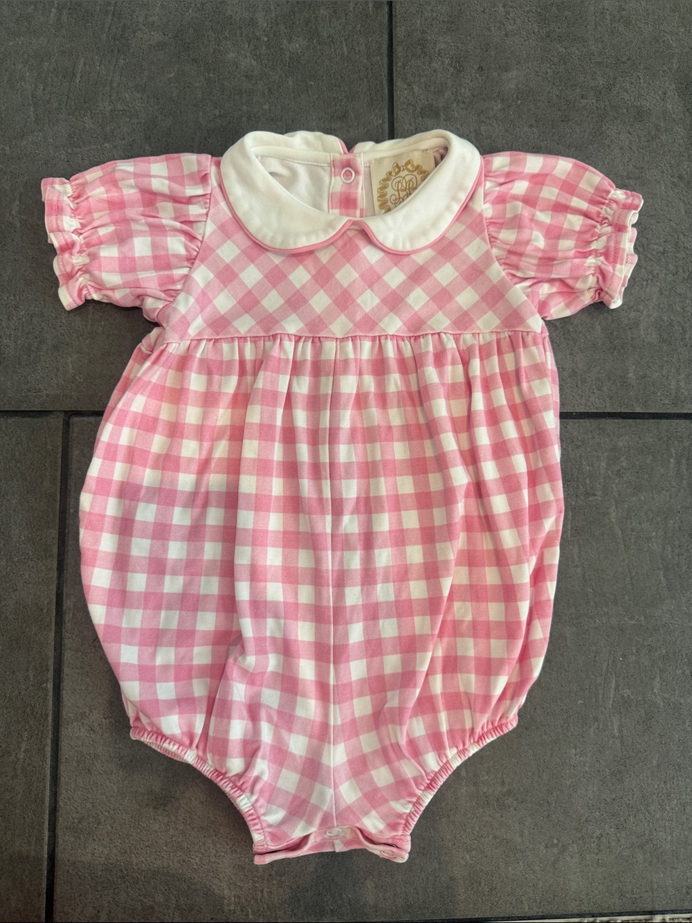 The Beaufort Bonnet Company Britt Bubble Hamptons Hot Pink Gingham White 18/24m
